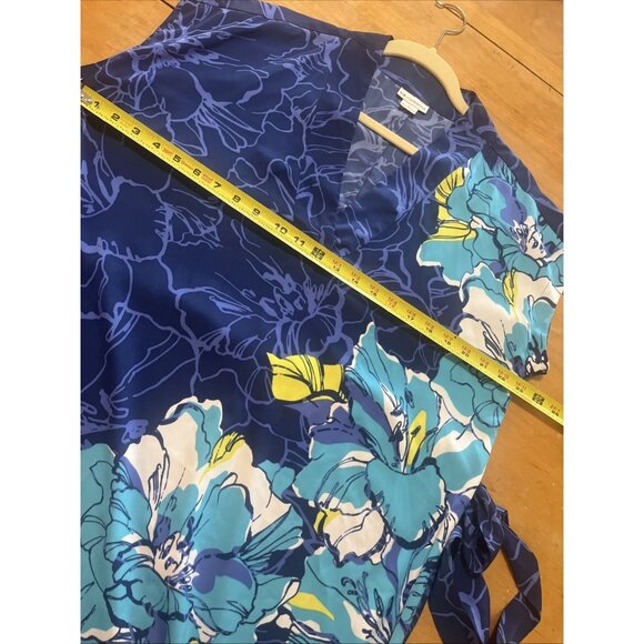 Liz Claiborne Dress Size Large pull on soft and simple  blue hot hous tropical - Picture 5 of 7